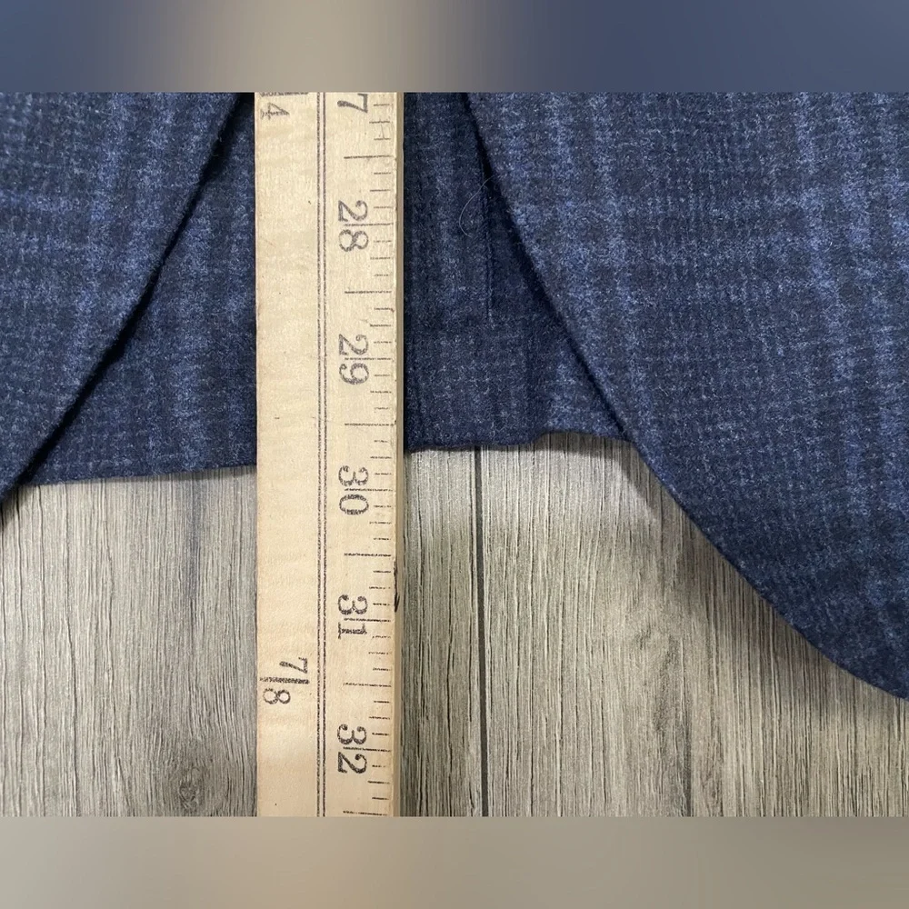 Eleventy Zegna Plaid Sport Coat Jacket Mens 44 Blue‎ Wool Blend Two Button